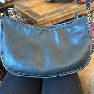 Vintage Authentic Black Leather Coach satchel